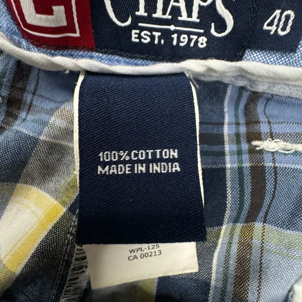 Vintage‎ Chaps Ralph Lauren Shorts Men's Size 40 Plaid Flat Front
